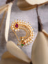 Gold Plated White Pearl Beaded Peshwai Moti Nath