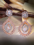 Rose Gold Plated AD Studded modern Chandbali Earrings