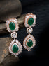 Rose Gold Plated Blue AD studded Drop Earrings