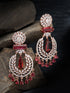 Rose Gold Plated Ruby AD studded Drop Earrings