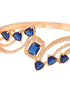 Gold plated Blue AD studded handcrafted stylish Bracelet for Women & Girls