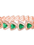 Rose Gold plated Green AD designer Handcrafted Bracelet for Women & Girls