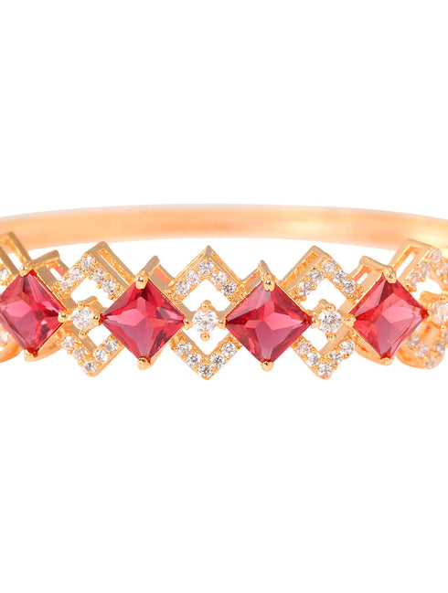 Gold plated Blue AD studded handcrafted stylish Bracelet for Women & Girls