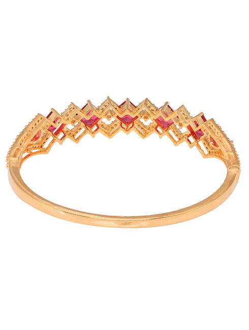Gold plated Blue AD studded handcrafted stylish Bracelet for Women & Girls