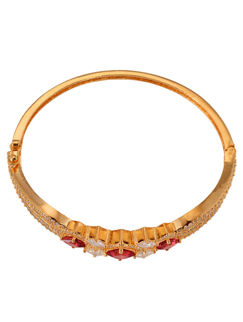 Gold plated Ruby AD studded handcrafted stylish Bracelet for Women & Girls
