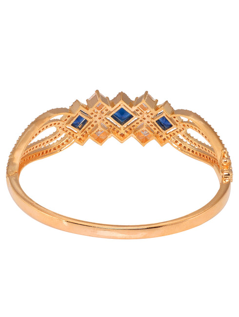 Gold plated Blue AD studded handcrafted stylish Bracelet for Women & Girls