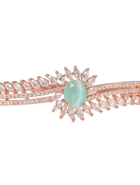 Rose Gold plated Mint AD Handcrafted Bracelet for Women & Girls