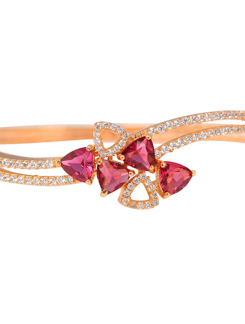 Gold plated Ruby AD studded handcrafted Bracelet for Women & Girls