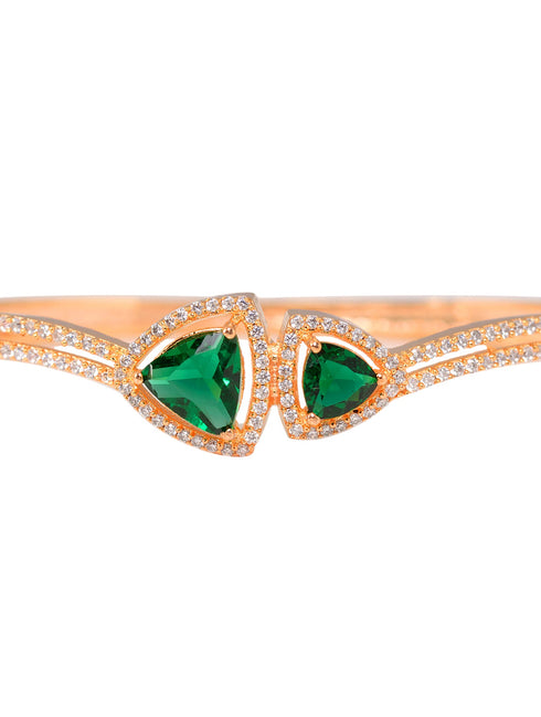 Gold plated Green AD Handcrafted Bracelet for Women & Girls