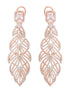 Rose Gold plated Leaf Design AD studded Earrings
