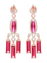 Rose Gold plated Ruby AD studded Drop Earrings