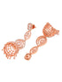 Rose Gold plated Bell shaped AD studded Jhumka Earrings