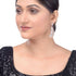 Semicircular diamond drop earrings, rose gold plated