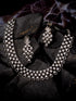 White Rhodium plated Unique Design AD studded Necklace Earrings Girls
