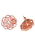 Handcrafted Floral Design Pastel pink studs Rose quartz small earrings Rose gold plated