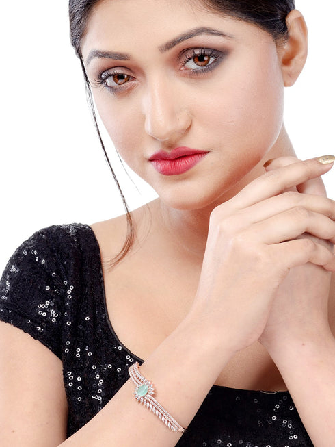 Rose Gold plated Mint AD Handcrafted Bracelet for Women & Girls