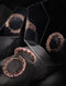 Rose Quartz studded Hoops Rose Gold Plated Pastel Baby Pink Round Big Earrings