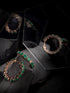 Emerald studded Hoops Rose Gold Plated Green Round Big Earrings