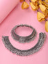 Set Of 2 Oxidised Silver Plated Payal Anklet