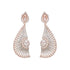 Semicircular diamond drop earrings, rose gold plated