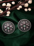 Oxidised Silver Plated Pink Mint Studds Earrings