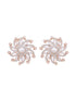 Sun shaped exquisite design pearl studs
