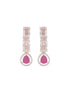 Pink drop earrings, AD studded and handcrafted