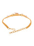 Gold Plated Red AD Studded Peacock Temple Armlet