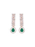 Emerald drop earrings, AD studded and handcrafted