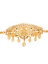 Gold Plated White AD Studded Goddess Lakshmi Temple Armlet Bracelet