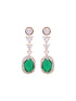 Bottle green drop earrings diamond studded