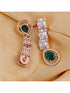 Emerald drop earrings, AD studded and handcrafted