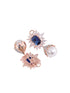 Royal Sapphire studded pearl drop earrings