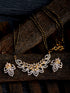 Gold Plated Black & White AD Studded & Beaded Mangalsutra Earrings