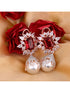 Royal Ruby studded pearl drop earrings