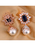 Royal Sapphire studded pearl drop earrings
