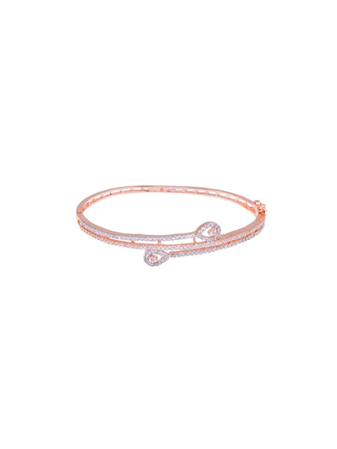 Rose Gold plated AD studded Stylish Modern Handcrafted Bracelet for Women & Girls