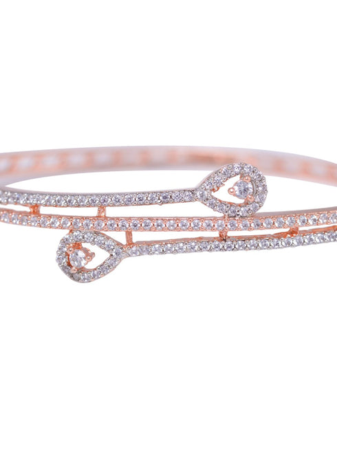 Rose Gold plated AD studded Stylish Modern Handcrafted Bracelet for Women & Girls