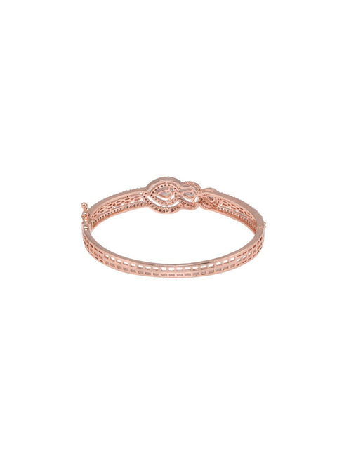 Rose Gold plated AD studded Drop Design Bracelet for Women & Girls