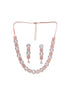 Beautiful light necklace set matching earrings, rose gold plated