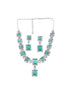 Big turquoise stuuded handcrafted necklace set earrings