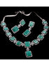 Big turquoise stuuded handcrafted necklace set earrings
