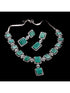 Big turquoise stuuded handcrafted necklace set earrings