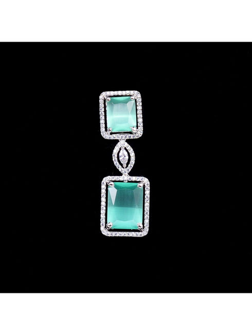Big turquoise stuuded handcrafted necklace set earrings