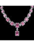 Big rose quartz stuuded handcrafted necklace set earrings