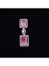 Big rose quartz stuuded handcrafted necklace set earrings