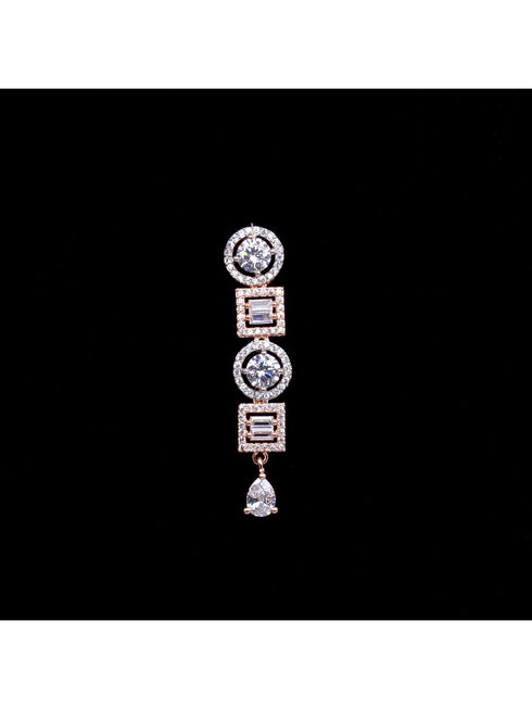 Beautiful light necklace set matching earrings, rose gold plated