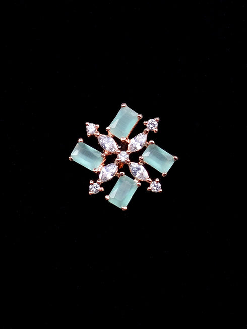 Blue precious stones studded turquoise diamond necklace set stud earrings