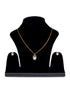 Gold plated AD and Pearl studded Pendant Earrings set chain for Women Girls