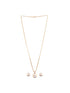 Gold plated AD and Pear studded Elegant Pendant Earrings set chain for Women & Girls
